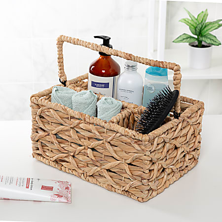 Honey Can Do Woven Storage Caddy With Handle, 14”H x 18”W x 18”D, Natural