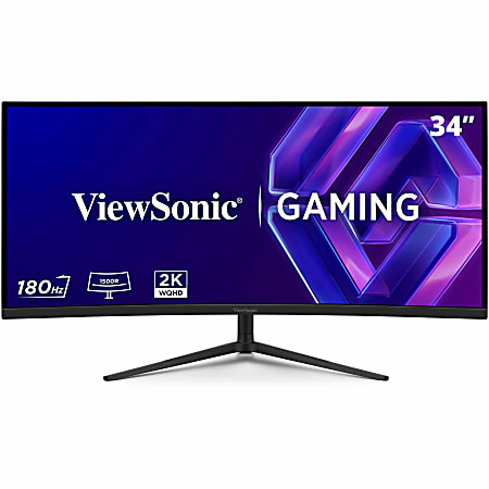 ViewSonic VX3418C-2K 34" UltraWide QHD 1440p Curved Gaming Monitor with 180Hz