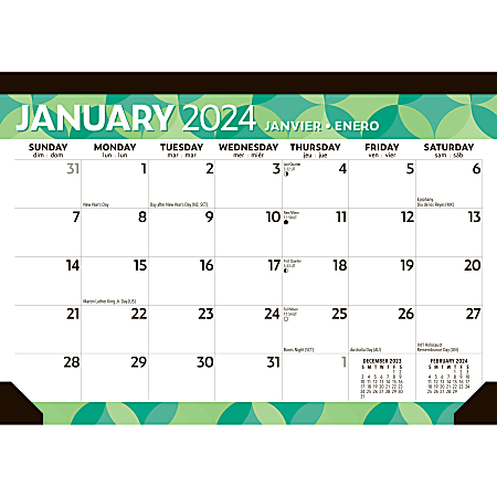 2024 BrownTrout Monthly Desk Pad Calendar, 12" x 17", Large Print, January To December