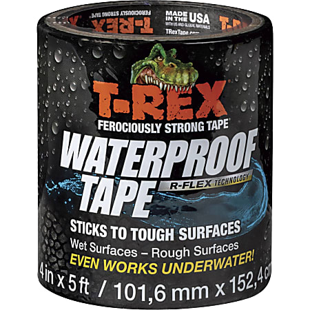 T-REX Waterproof Tape - 5 ft Length x 4" Width - 1 Each - Black