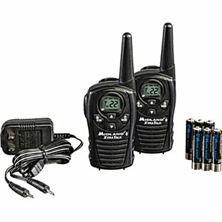 Midland LXT118VP Two-way Radio - 22 Radio Channels - 22 GMRS/FRS - Upto 95040 ft - Auto Squelch, Keypad Lock, Silent Operation - Water Resistant - AAA - Alkaline