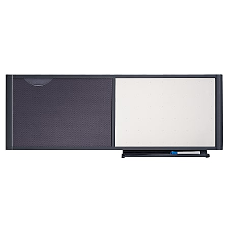 Quartet® Prestige™ Workstation Combination Board, 18"H x 36"W, Graphite Frame
