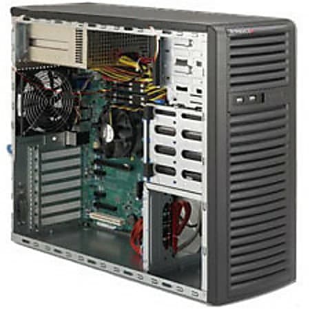 Supermicro SuperChasis System Cabient - Mid-tower - Black - 10 x Bay - 1 x Fan(s) Installed - 2 x 500 W - EATX Motherboard Supported - 2 x Fan(s) Supported - 2 x External 5.25" Bay - 4 x Internal 3.5" Bay - 4 x Internal 2.5" Bay - 7x Slot(s) - 2 x USB(s)
