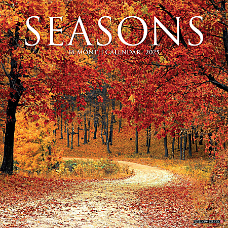 2025 Willow Creek Press Wall Calendar, 12” x 12”, Seasons, January 2025 To December 2025, 44803
