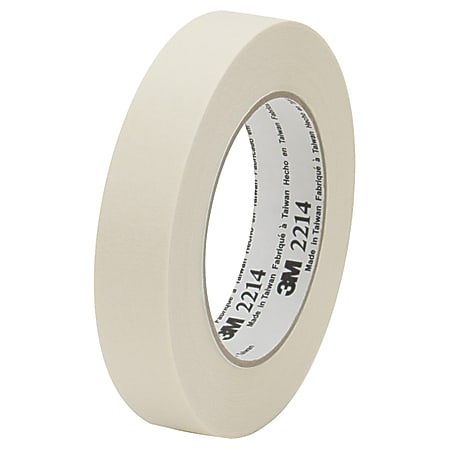 3M™ 2214 Masking Tape, 3" Core, 1.5" x 180', Natural, Case Of 12