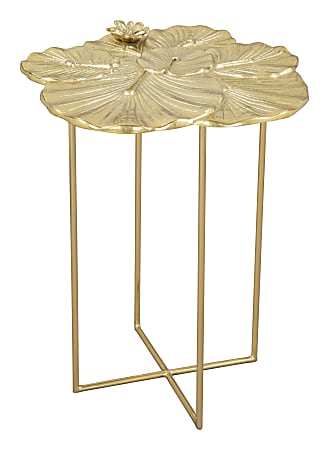 Zuo Modern Lotus Aluminum And Iron Free Form End Table, 21-5/16”H x 16-3/4”W x 16-5/16”D, Gold