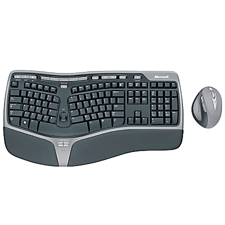 Microsoft® Natural® Wireless Ergonomic Desktop 7000, Black/Gray