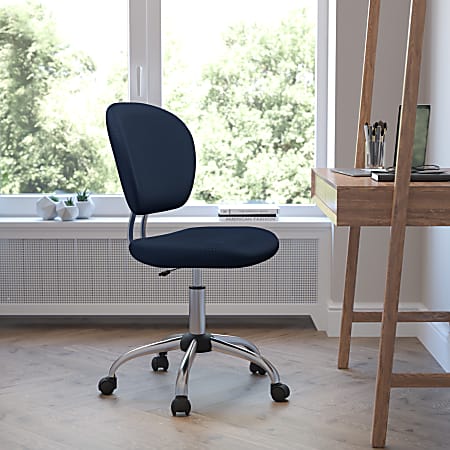 Flash Furniture Mesh Mid-Back Swivel Task Chair, Navy/Silver