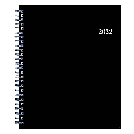 Blue Sky™ Enterprise Monthly Safety Wirebound Planner, 7-7/8" x 11-7/8", Black, January To December 2022, 116055