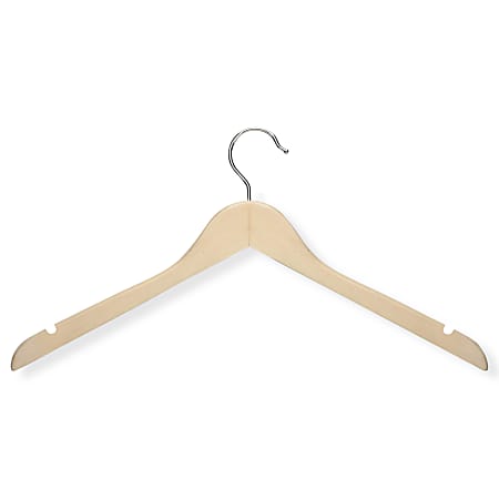 Honey-Can-Do Wood Top Hangers, Maple, Pack Of 20