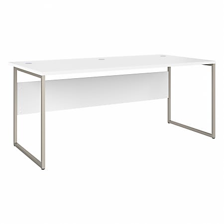 Bush® Business Furniture Hybrid 72"W x 36"D Computer Table Desk With Metal Legs, White, Standard Delivery