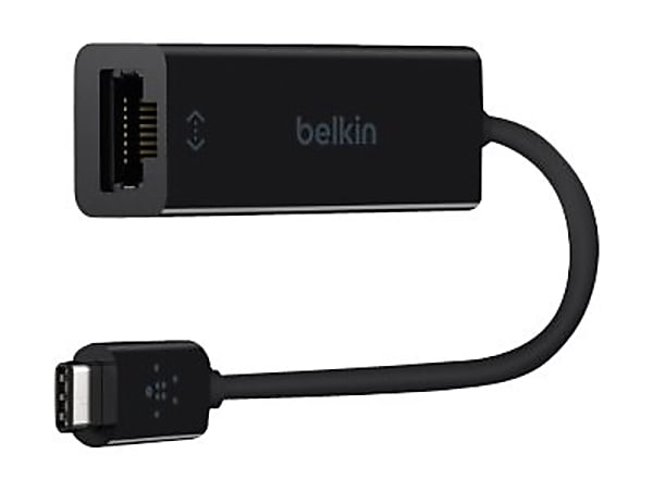 taske Fedt Forholdsvis Belkin USB C to Gigabit Ethernet Adapter USB 3.1 1 Ports 1 Twisted Pair  101001000Base T Desktop - Office Depot