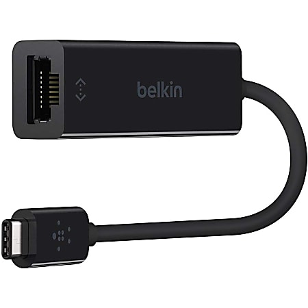Belkin USB-C to Gigabit Ethernet Adapter - USB Type C - 1 Port(s) - 1 - Twisted Pair - 10/100/1000Base-T - Desktop