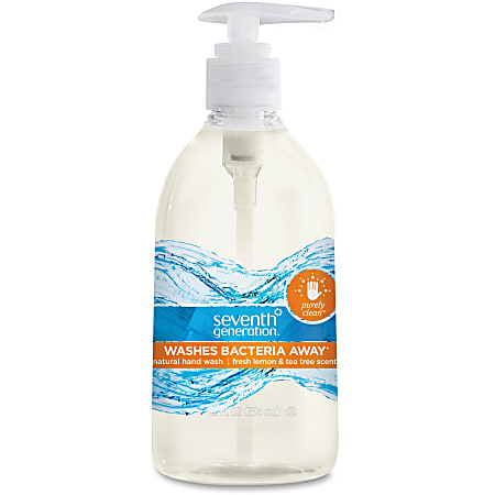 Seventh Generation® Natural Liquid Hand Wash Soap, Fresh Lemon & Tea Tree Scent, 12 Oz, Carton Of 8 Bottles