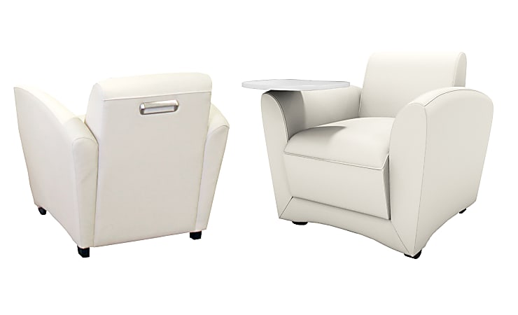 Mayline® Santa Cruz Lounge Seating, Mobile Chair With Tablet, White/White
