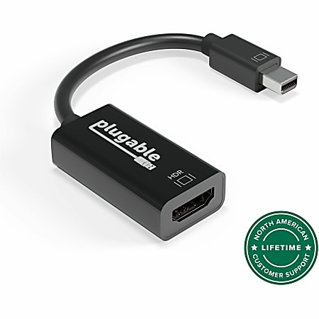 Plugable Active Mini DisplayPort (Thunderbolt 2) to HDMI 2.0 Adapter - For Older Macs and Surface PCs with MDP Ports - Driverless