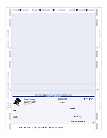 Custom Secure Print Pressure Seal Checks with Toner Adhesion, C Fold, 8-1/2" x 11", Pack of 500