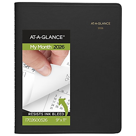 AT-A-GLANCE® 2026 15-Month Monthly Planner, Black, Large, 9" x 11"