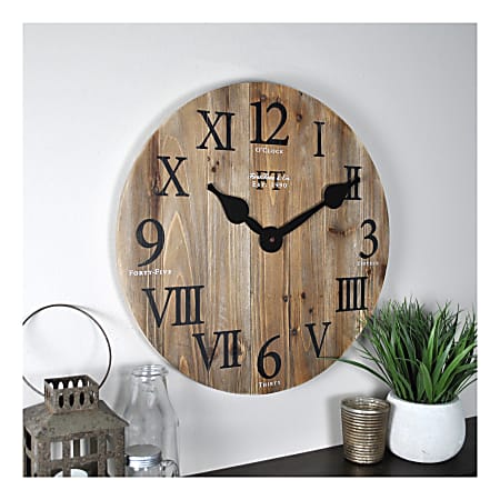 FirsTime & Co.® Rustic Barn Wood Wall Clock, Natural Wood