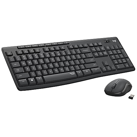 Logitech® MK295 Wireless Mouse & Keyboard Combo, Graphite