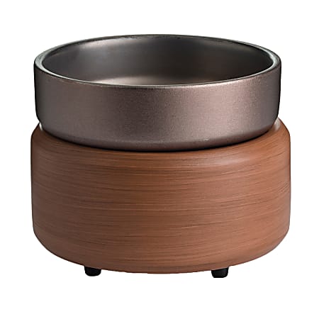 Candle Warmers Etc 2-In-1 Classic Fragrance Warmer, Pewter Walnut