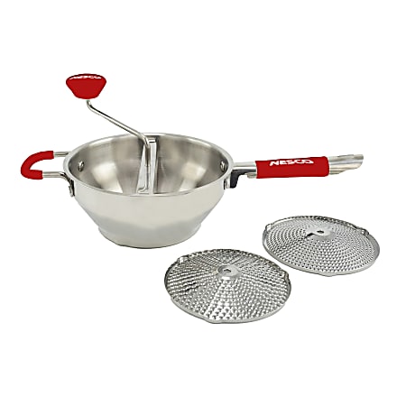Nesco® Stainless Steel Food Mill, 7-5/16”H x 8”W x 17”D, Silver