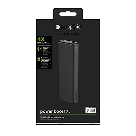 mophie Boost Powerbank, XL, 10,400 mAh, Black, 4059