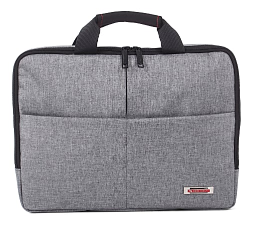 Swiss Mobility Sterling Slim Executive Briefcase With 15.6" Laptop Pocket, 10-1/4"H x 1-3/4"W x 14-1/4"D, Gray