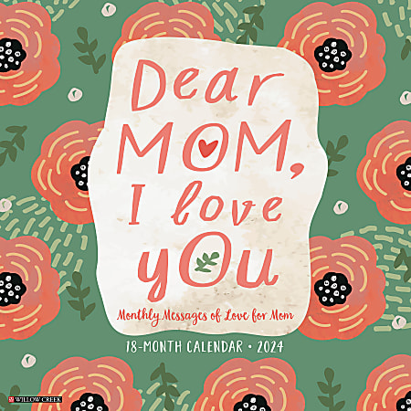 2024 Willow Creek Press Art & Design Monthly Wall Calendar, 12" x 12", Dear Mom, January To December