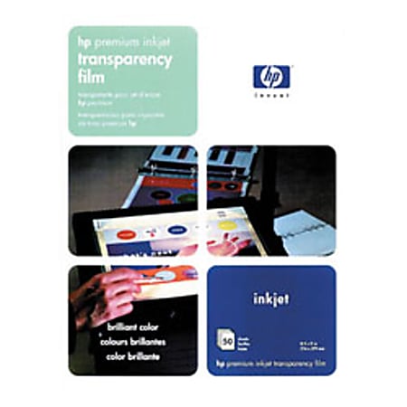 HP Premium Plus Inkjet Transparency Film, Box Of 50