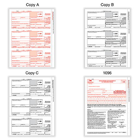 Pack of 25 Forms Office Depot Brand 1099-MISC Continuous Tax Forms for 2018 Tax Year 5-Part 9 x 11 