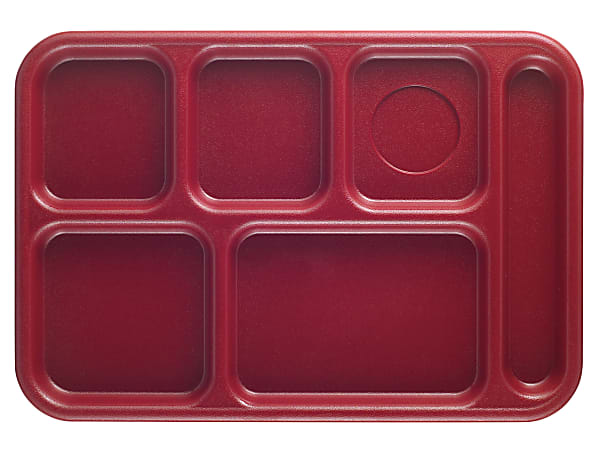 Cambro Co-Polymer® Compartment Trays, Cranberry, Pack Of 24 Trays