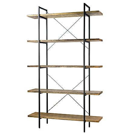Glamour Home Amrit 85"H Etagere Bookcase, Brown