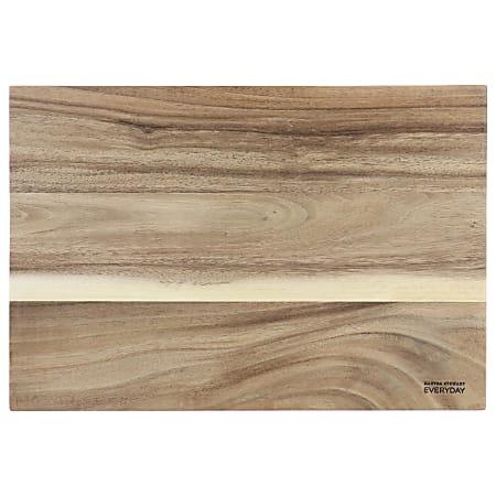 Martha Stewart Everyday Westhaven Rectangle Acacia Wood Cutting Board, 18” x 12-5/8”, Brown