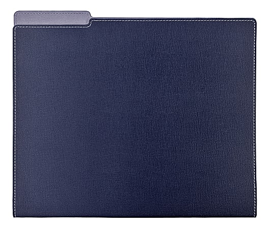 TUL&trade; Vegan Leather File Folder With Pocket, Letter Size, Navy