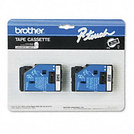 Brother® TC-34Z White-On-Black Tapes, 0.38" x 25&#x27;, Pack