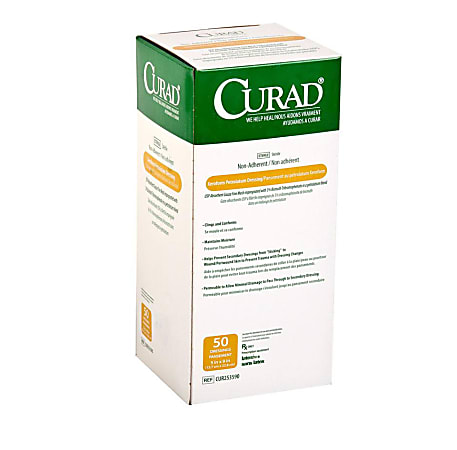 CURAD® Sterile Xeroform Gauze, 9" x 5", White, Pack Of 200