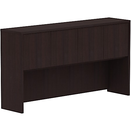 Lorell® 4-Door Laminate Hutch, 36"H x 66"W x 15"D, Espresso