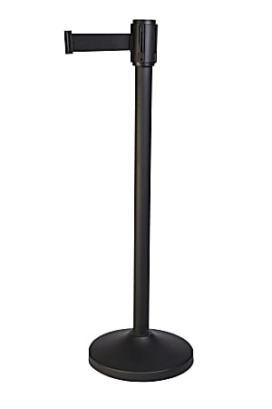 CSL Stanchions With 9&#x27; Retractable Belts, Black, Pack