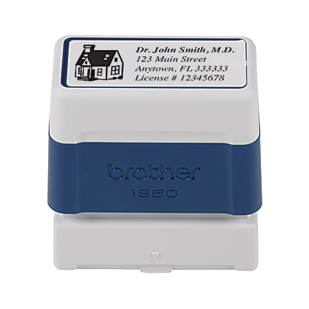 Same-Day Pre-Inked Custom Stamp, 7/10" x 2" Impression, Blue