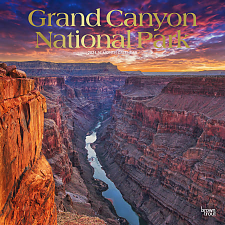 2024 BrownTrout Monthly Square Wall Calendar, 12" x 12", Grand Canyon National Park, January to December