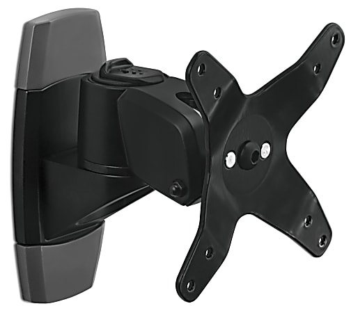 Mount-It! Full-Motion Monitor Wall Mount, 6"H x 2.6"W x 5"D, Black