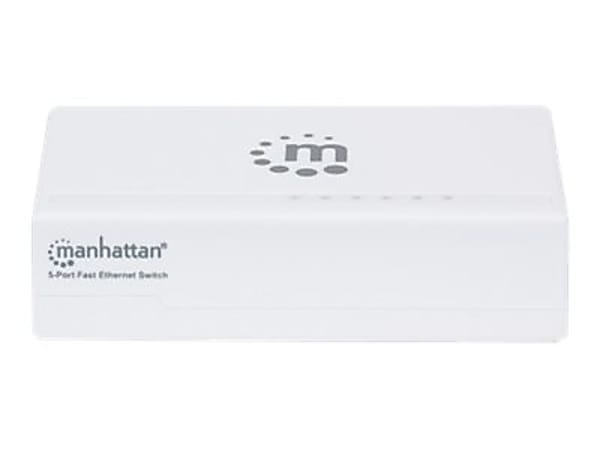 Manhattan 5-Port Fast Ethernet Switch, Plastic, Three Year Warranty, Box - Switch - unmanaged - 5 x 10/100 - desktop