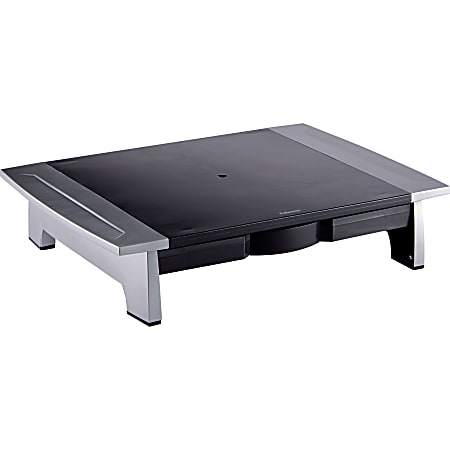 Fellowes® Office Suites Small Monitor Riser, 4.19"H x 22"W x 14.06"D, Black/Silver