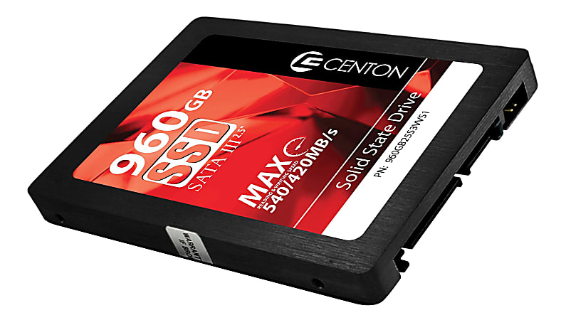 Centon 960GB Internal Solid State Drive, 512MB Cache, SATA III, 960GB25S3VVS1