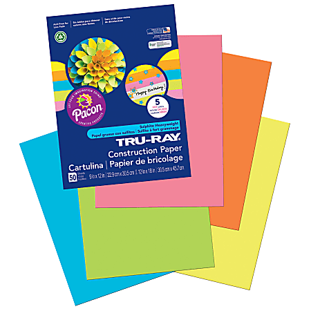 Tru-Ray Construction Paper, Brilliant Lime, 12 Proper 18, 50 Sheets Per  Pack, 5 Packs