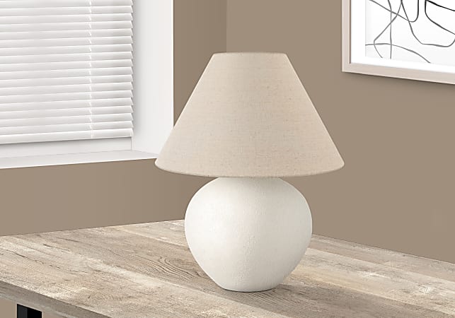 Monarch Specialties Mckenzie Table Lamp 16 H CreamCream Office Depot