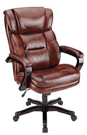 Style@Work by Thomasville® Breverton Executive Bonded Leather Wood Chair, Sedona/Espresso