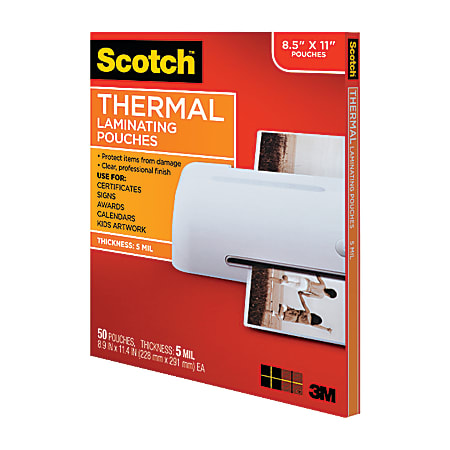 TP5854-50 8.9 x 11.4-Inches 50-Pack 1 Pack of 50 5 mil Thick Scotch Thermal Laminating Pouches 