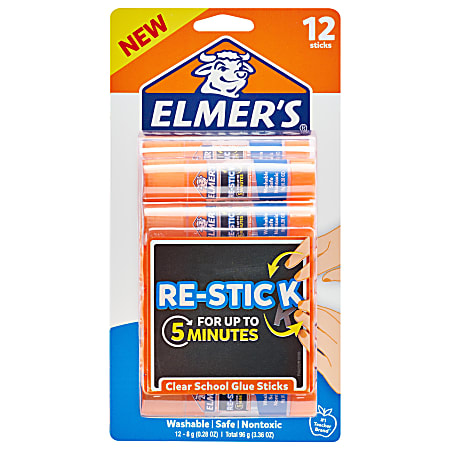Elmers® Restick Glue Sticks, Pack Of 12